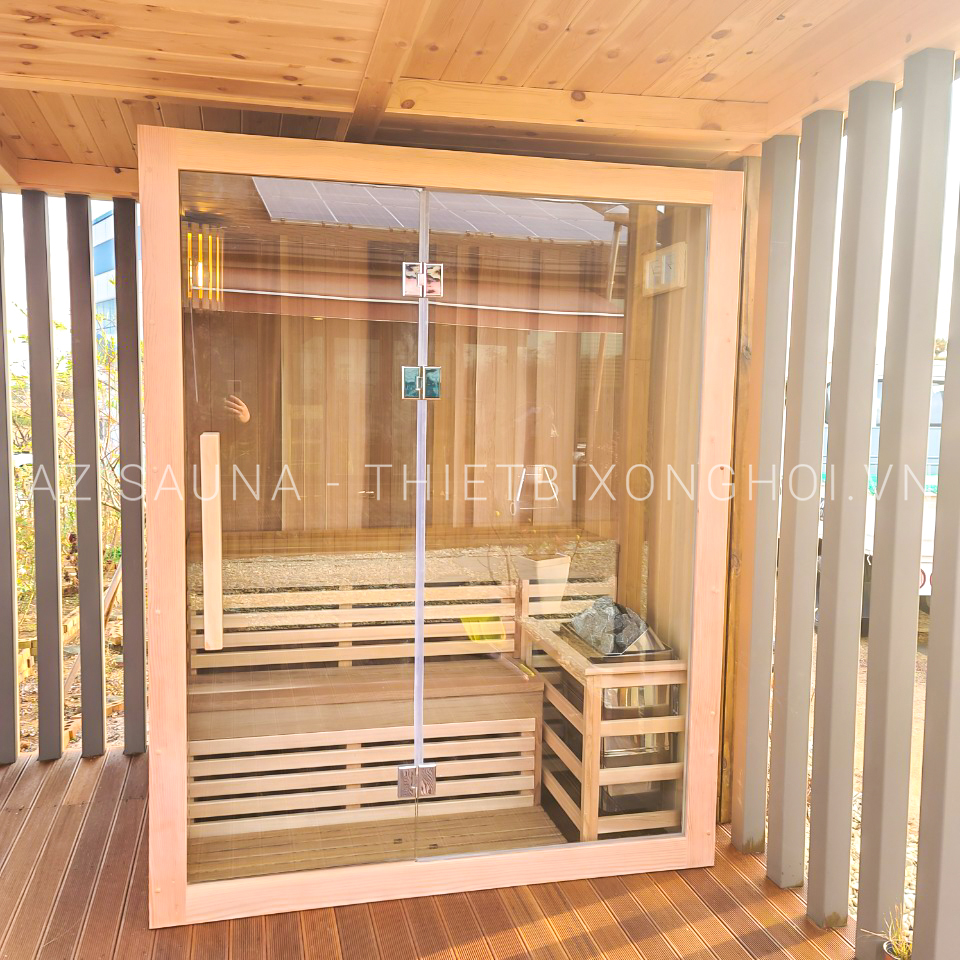 Phòng xông hơi khô đẹp gỗ thông
